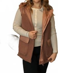 Mono B - Alpine Fleece Zip Up Hooded Vest - Lyst