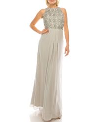 Aidan Mattox - Sleeveless Sequined Evening Dress - Lyst