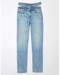 American Eagle Outfitters - Ae Strigid Super High-waisted baggy Straight Cut-out Jean - Lyst
