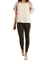 Umgee - Floral Embroidered Layered & Ruffled Sleeve Top - Lyst
