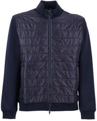 Fay - Quilted Nylon Front Ribbed Casual Jacket - Lyst