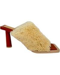 Jacquemus - Les Mules Carrés Ronds Shearling Sandals - Lyst