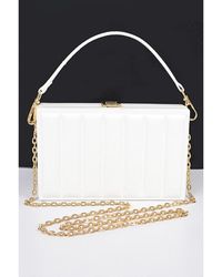 Fashnzfab - Embossed Box Top Handle Clutch Bag - Lyst