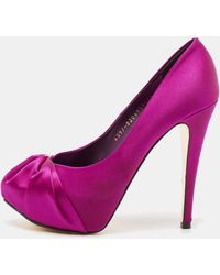 Gina - Satin Claire Platform Pumps - Lyst