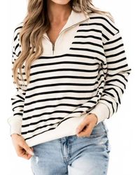 Ampersand Ave - Stripe Zip Sweater - Lyst