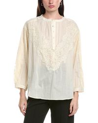 Vince Camuto - Lace Half Placket Blouse - Lyst