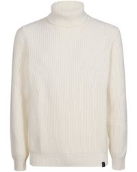 Fay - Virgin Wool Ribbed Turtleneck Sweater - Lyst
