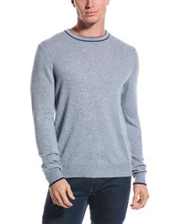 Qi - Cashmere Contrast Trim Cashmere Sweater - Lyst