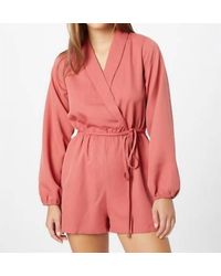 Compañía Fantástica - Tie-Belt Waist And Puff Sleeve Romper - Lyst