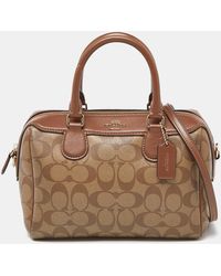 COACH - Signature Coated Canvas And Leather Mini Bennett Satchel - Lyst