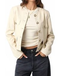 Olivaceous - Romi Faux Leather Jacket With Buttons - Lyst