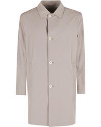 KIRED - Taupe Reversible Buttoned Polyamide Coat - Lyst