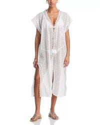 Echo - Longline Eyelet Robe Cover Up - Lyst