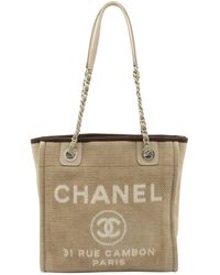 Chanel - Deauville Canvas Tote Bag (pre-owned) - Lyst