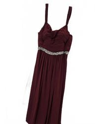 Let's - Chiffon Evening Gown With Beaded Waist Detail - Lyst