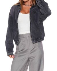 WITHBLACK - Jackie Denim Bomber Jacket - Lyst