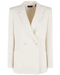 Theory - Relaxed Double-Breasted Jacket With Classic Reverse Collar - Lyst