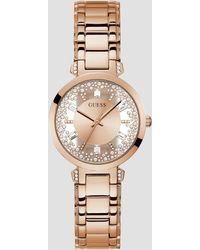 Guess Factory - Rose Gold-tone And Crystal Analog Watch - Lyst