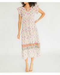 Victoria Dunn - Rosa V-Neck Midi Dress - Lyst