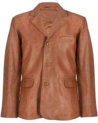 Infinity Leather - 3 Button Leather Blazer Jacket-Dubai - Lyst