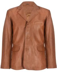 Infinity Leather - 3 Button Leather Blazer Jacket-Dubai - Lyst