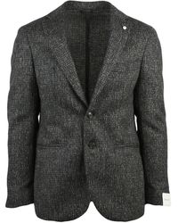 L.B.M. 1911 - Textured Rounded Jacket With Classic Button Closure - Lyst