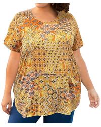 On The Plus Side - Printed Tyler Flair Short Sleeve Top - Lyst