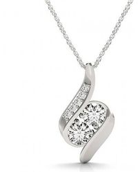 Pompeii3 - 1ct Forever Us Two Stone Natural Diamond Pendant Necklace 18" - Lyst