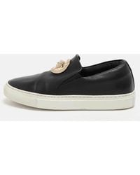 Versace - Leather Medusa Slip On Sneakers - Lyst