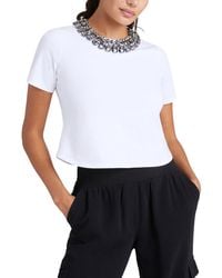 Cinq À Sept - Chunky Necklace Shrunken T-Shirt - Lyst