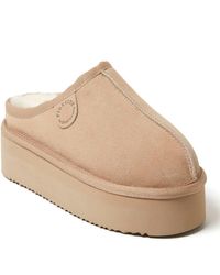 Dearfoams - Fireside By Queenstown Genuine Shearling Platform Clog Slipper - Lyst