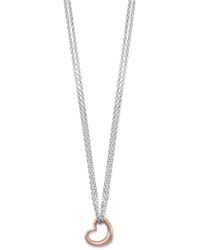 Liv Oliver - 18k Rose Gold Plated & Sterling Heart Necklace - Lyst