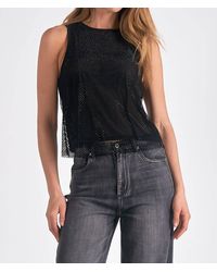 Elan - Metallic Mesh Tank Top - Lyst