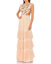 Mac Duggal - Embroidered Cut-out Evening Dress - Lyst