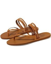 Roxy - Piper Sandals Cognac Comfort Slip On Toe Post Thong Zogg617 - Lyst