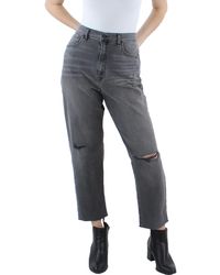 Hudson Jeans - Distressed Frayed Hem Straight Leg Jeans - Lyst