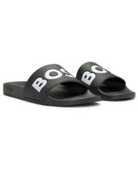BOSS - Italian-Made Slides With Large Logo Detail - Lyst