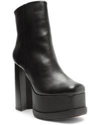 SCHUTZ SHOES - Selene Casual Leather Block Heel Ankle Boots - Lyst