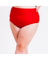 Calypsa - Plus Full Coverage High Waisted Bikini Bottom - Lyst