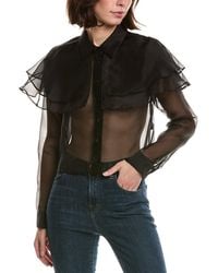 FRAME - Frame The Organza Cape Silk Top - Lyst