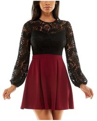 B Darlin - Juniors Lace Colorblock Cocktail And Party Dress - Lyst