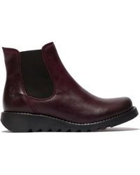 Fly London - Leather Chelsea Wedge Ankle Boots - Lyst