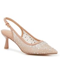 Chinese Laundry - Minna Pumps Nude Rhinestone Pointed Toe Gal1013 - Lyst