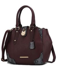 Fashnzfab - Mkf Lorena Snake Embossed Satchel Bag - Lyst