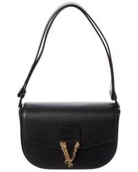 Versace - Virtus Leather Shoulder Bag - Lyst