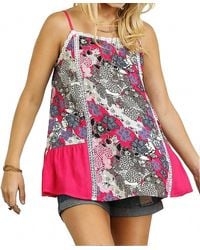 Umgee - Floral Spaghetti Strap Lace Tank Top - Lyst