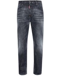 DSquared² - Relaxed Fit Faded Denim Jeans - Lyst
