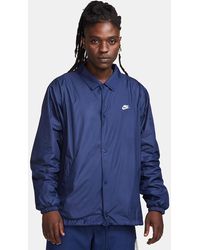 Nike - Club Coaches Jacket Relaxed Fit Drawcord Hem Snap Front Fts801 - Lyst