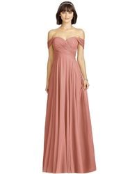 Dessy Collection - Off-the-shoulder Draped Chiffon Maxi Dress - Lyst