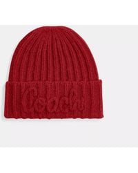 COACH - Coach Script Knit Beanie - Lyst